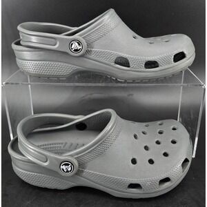 Crocs Classic Gray Comfort Clogs Unisex Adult Size M5 W7 Cushy Water Preppy